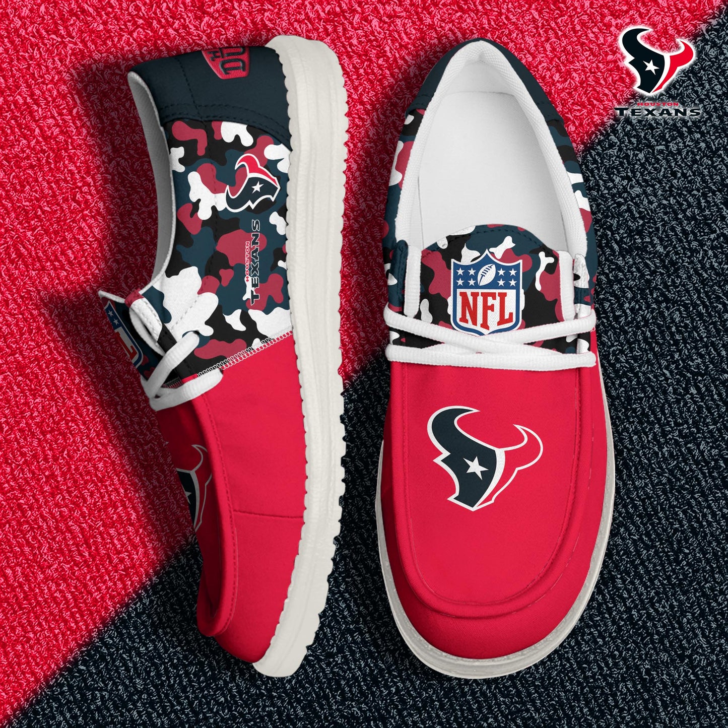 NFL x HOU Personalized Canvas Loafer Shoes HLP