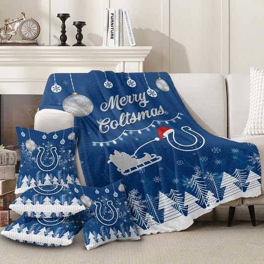 NFL x IC Premium Christmas Fleece Blanket Throw Pillow Combo V1 NAK