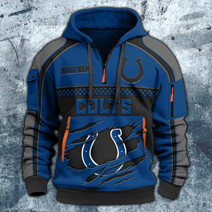 NFL x IND Personalized Half-zip Hoodie HLP
