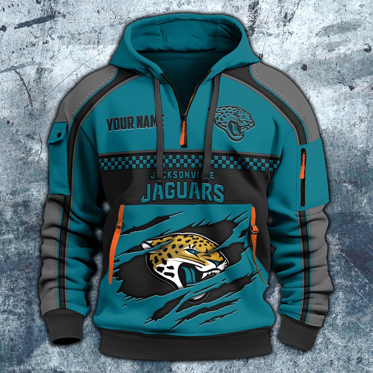 NFL x JAX Personalized Half-zip Hoodie HLP
