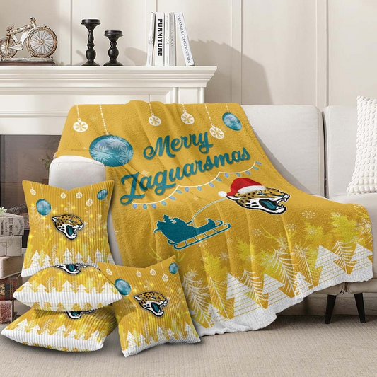 NFL x JJ Premium Christmas Fleece Blanket Throw Pillow Combo V1 NAK