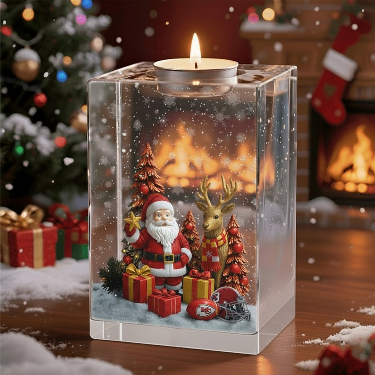 NFL x KC Christmas Crystal Candle Holder V1 NAK NHT