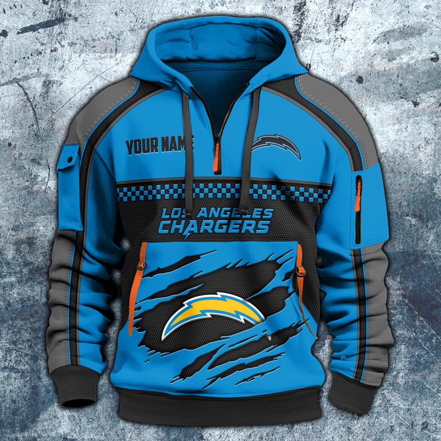 NFL x LAC Personalized Half-zip Hoodie HLP