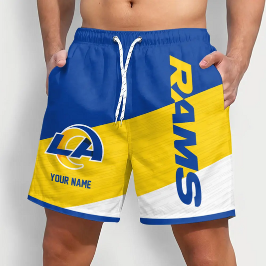 NFL x LAR Colorful Men Short Pants Custom Name All Teams Gift For Fans V1 NAK NTL