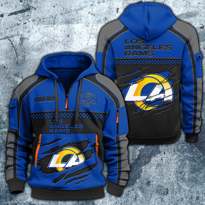 NFL x LAR Personalized Half-zip Hoodie HLP