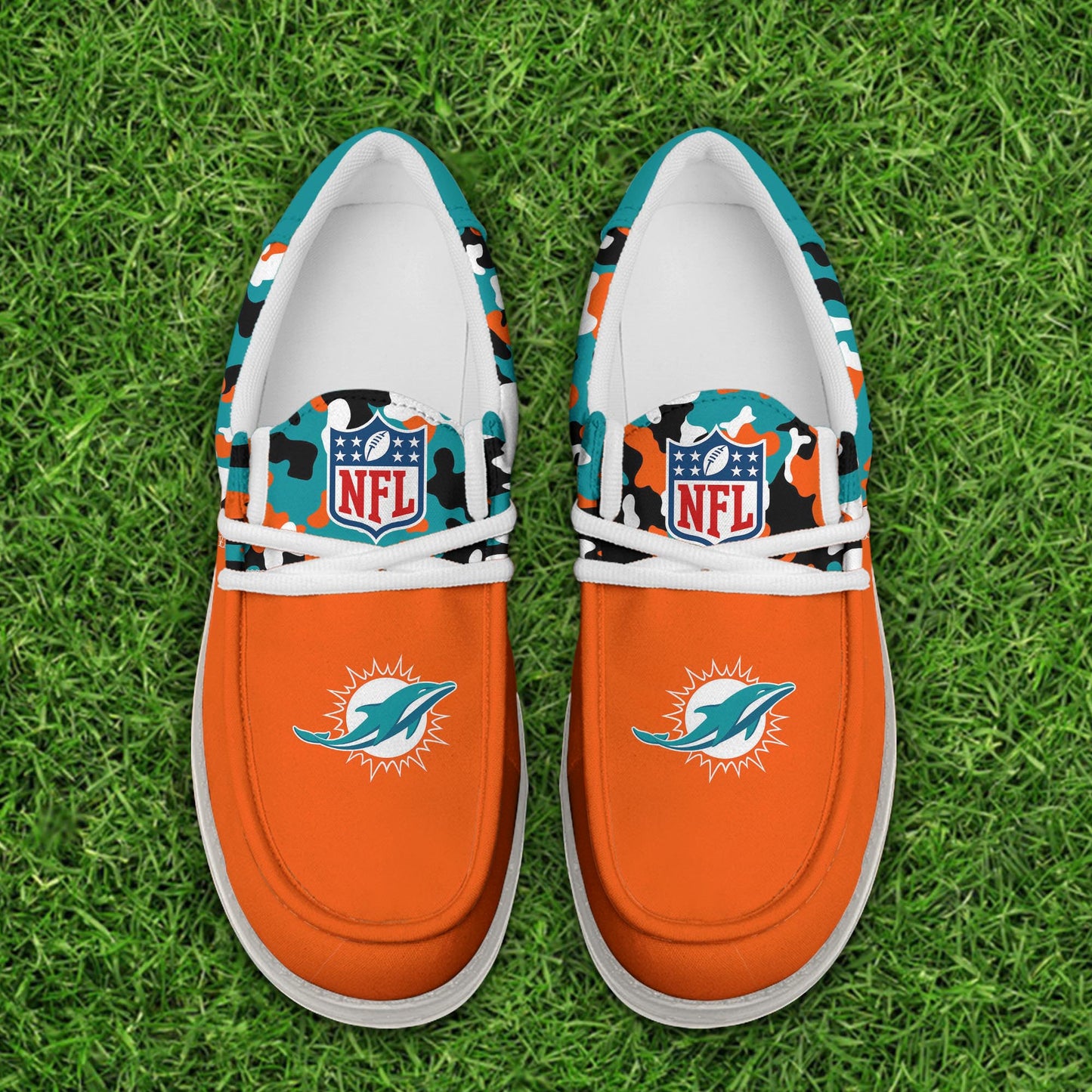 NFL x MIA Personalized Canvas Loafer Shoes HLP