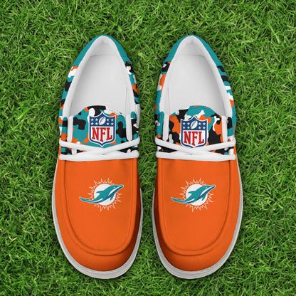 NFL x MIA Personalized Canvas Loafer Shoes HLP