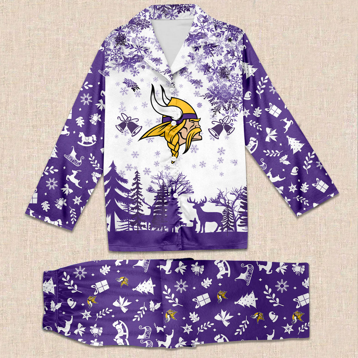 NFL x MIN Christmas Jungle Pajama Set HLP HLPHUONG