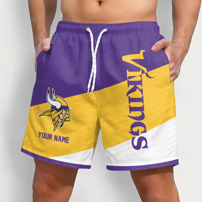 NFL x MV Colorful Men Short Pants Custom Name All Teams Gift For Fans V1 NAK NTL