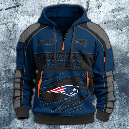 NFL x NE Personalized Half-zip Hoodie HLP