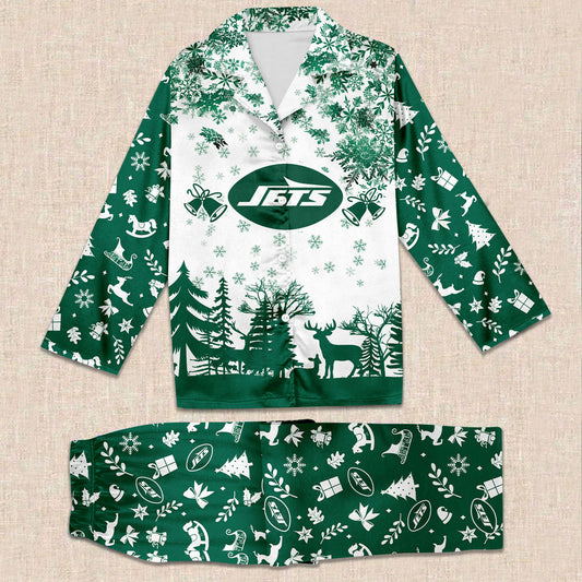 NFL x NYJ Christmas Jungle Pajama Set HLP HLPHUONG