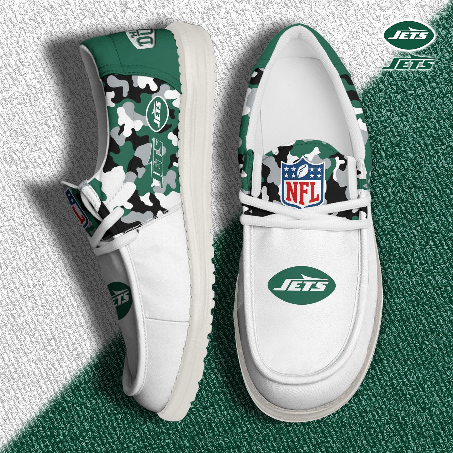NFL x NYJ Personalized Canvas Loafer Shoes HLP