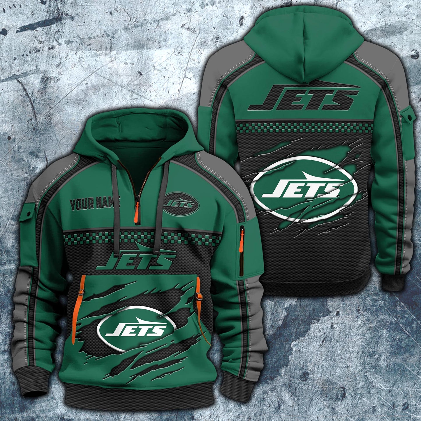 NFL x NYJ Personalized Half-zip Hoodie HLP