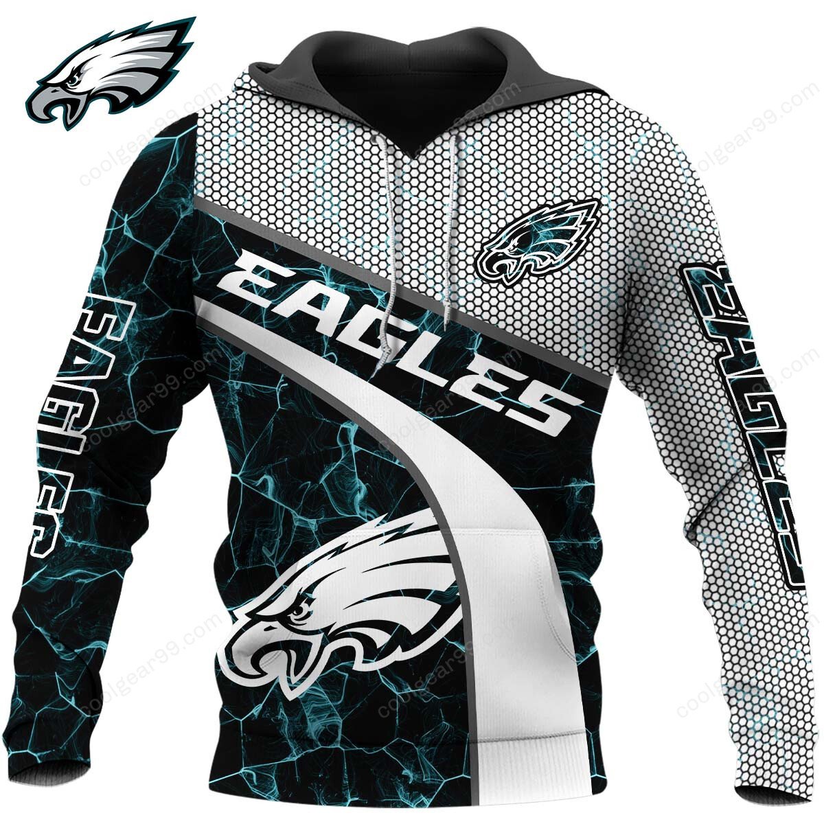 NFL x PHI Electric Marble Personalized Hoodie HLP HLPHUONG