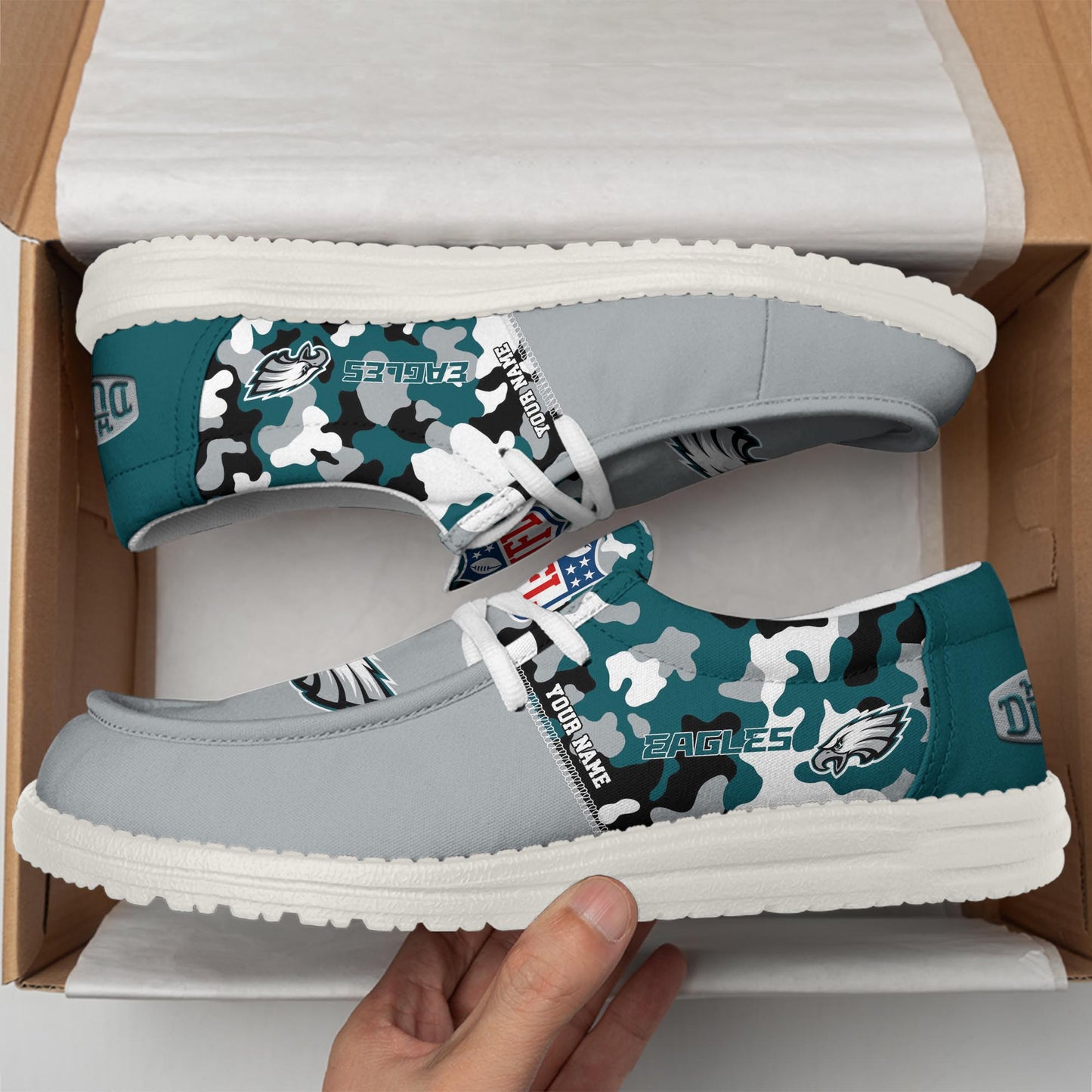 NFL x PHI Personalized Canvas Loafer Shoes HLP