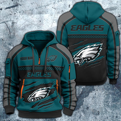 NFL x PHI Personalized Half-zip Hoodie HLP