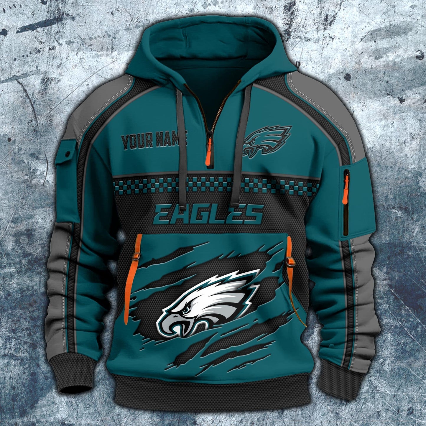 NFL x PHI Personalized Half-zip Hoodie HLP