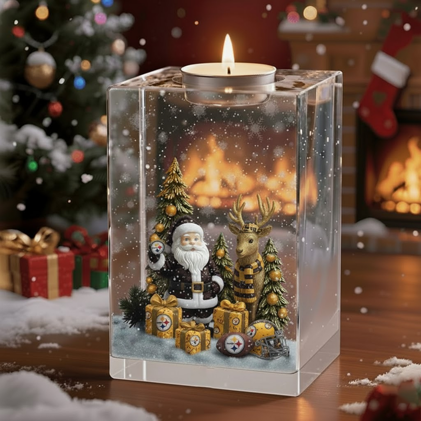 NFL x PIT Christmas Crystal Candle Holder V1 NAK NHT
