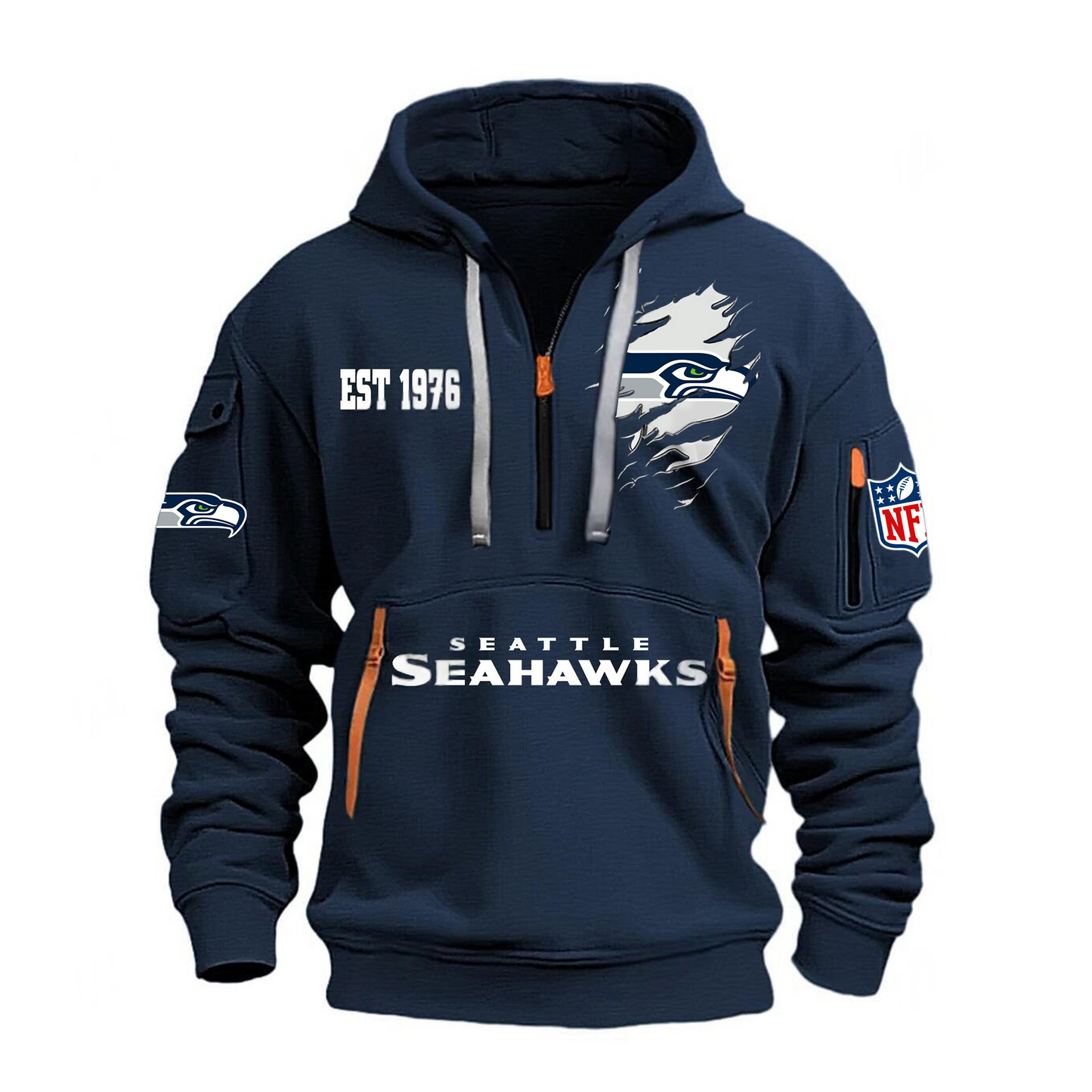 NFL x SEA EST 1976 Half Zipper Hoodie HLP HLPHUONG