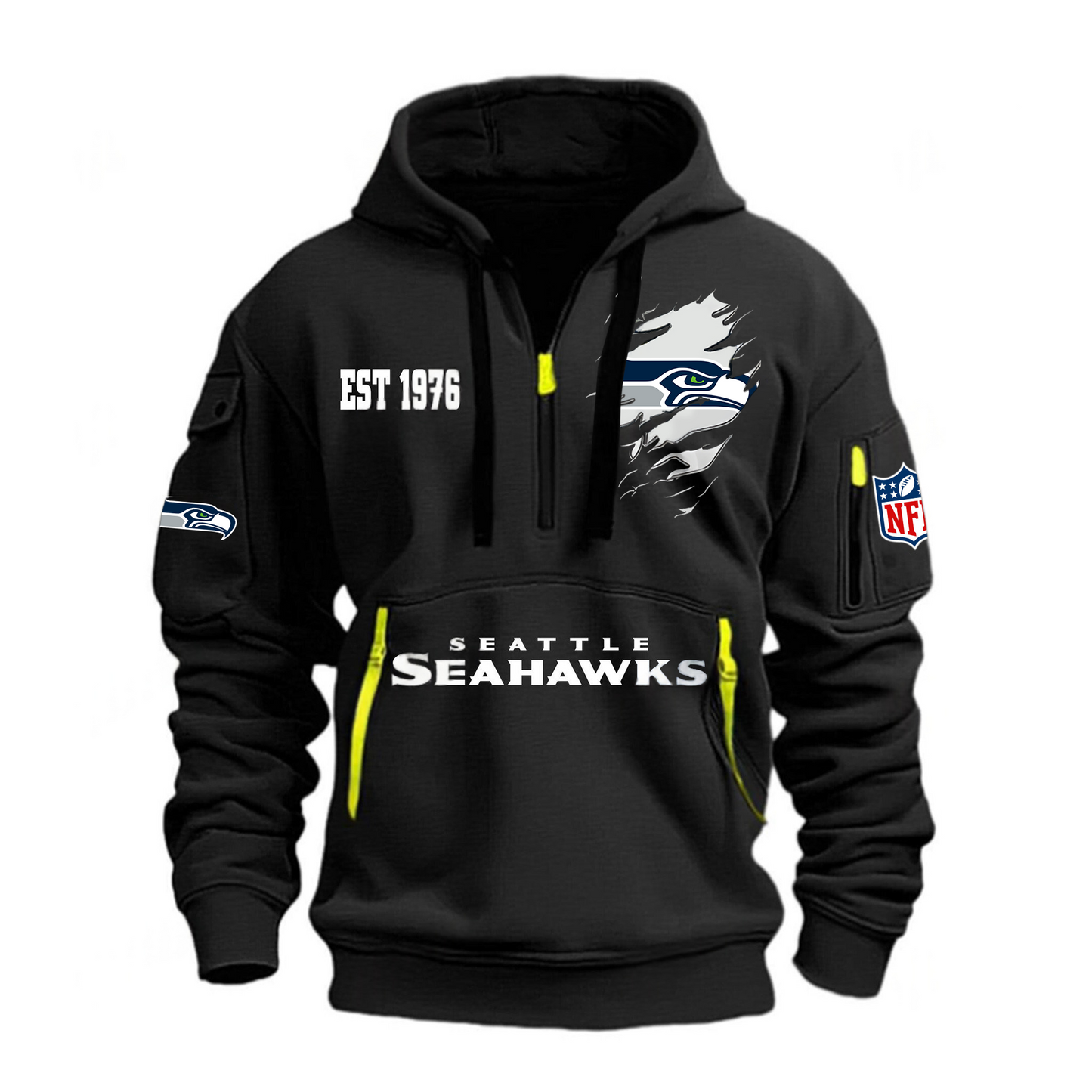 NFL x SEA EST 1976 Half Zipper Hoodie HLP HLPHUONG