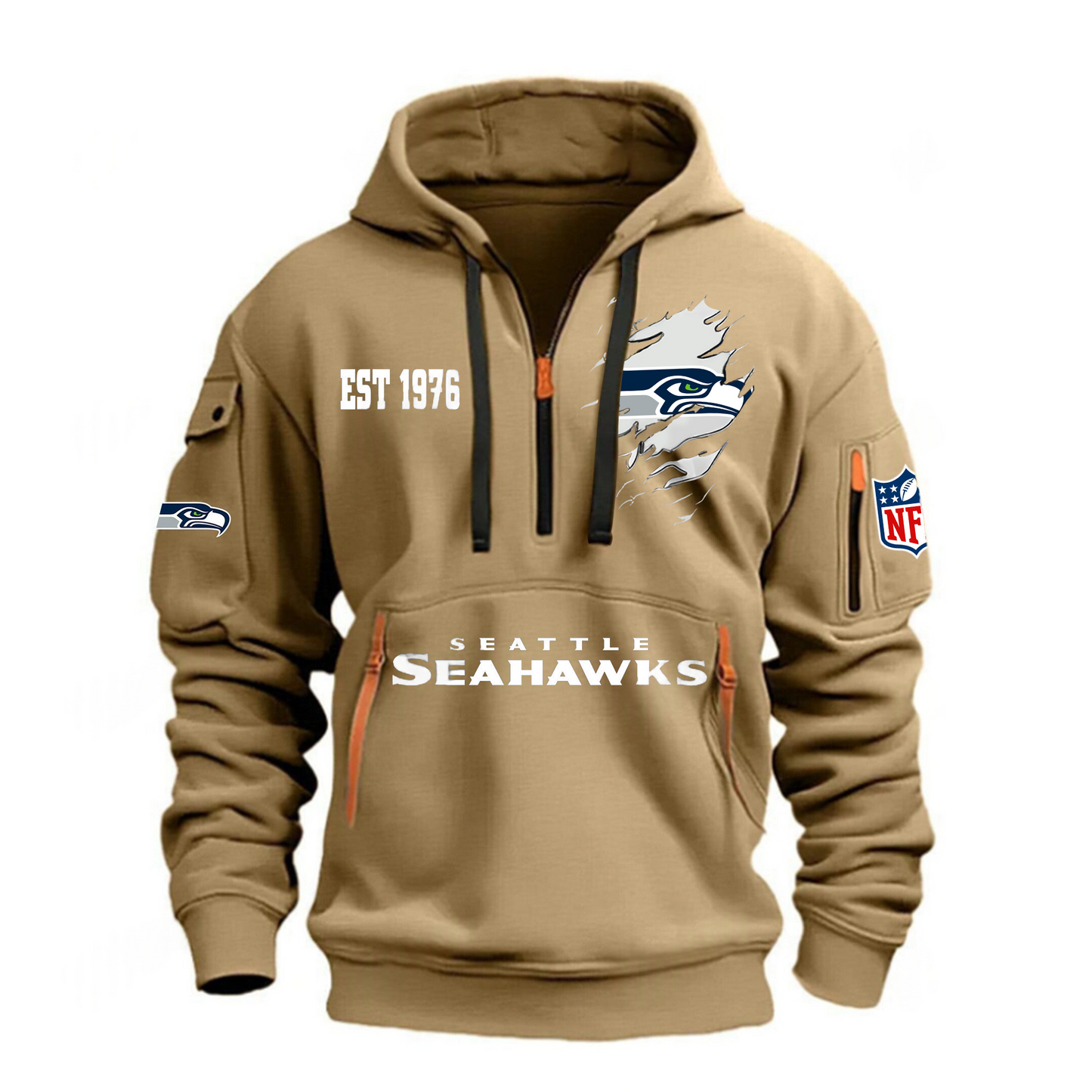 NFL x SEA EST 1976 Half Zipper Hoodie HLP HLPHUONG