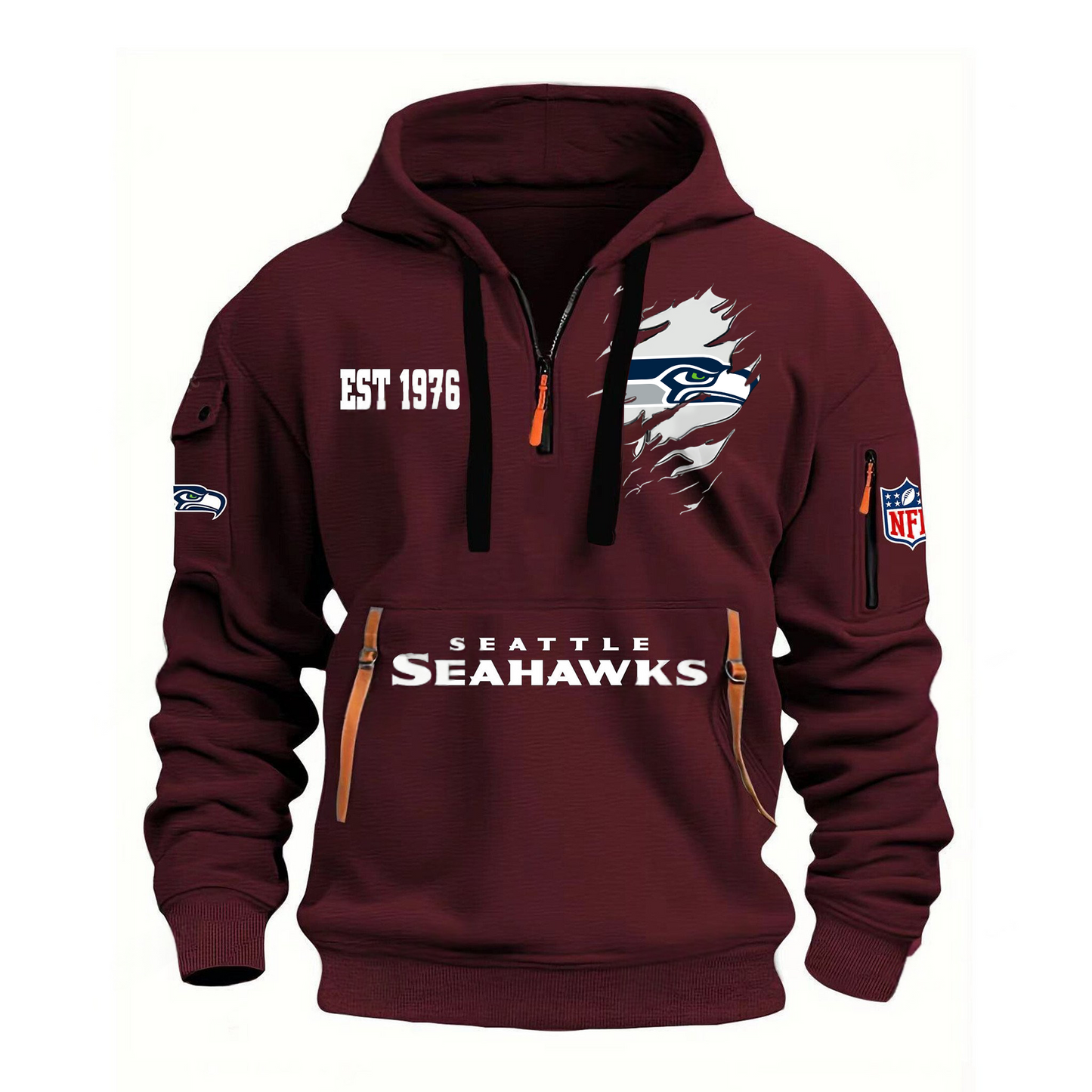 NFL x SEA EST 1976 Half Zipper Hoodie HLP HLPHUONG