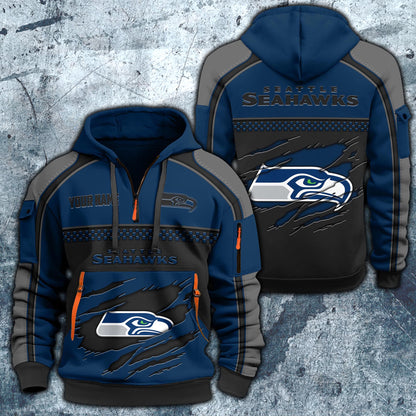 NFL x SEA Personalized Half-zip Hoodie HLP