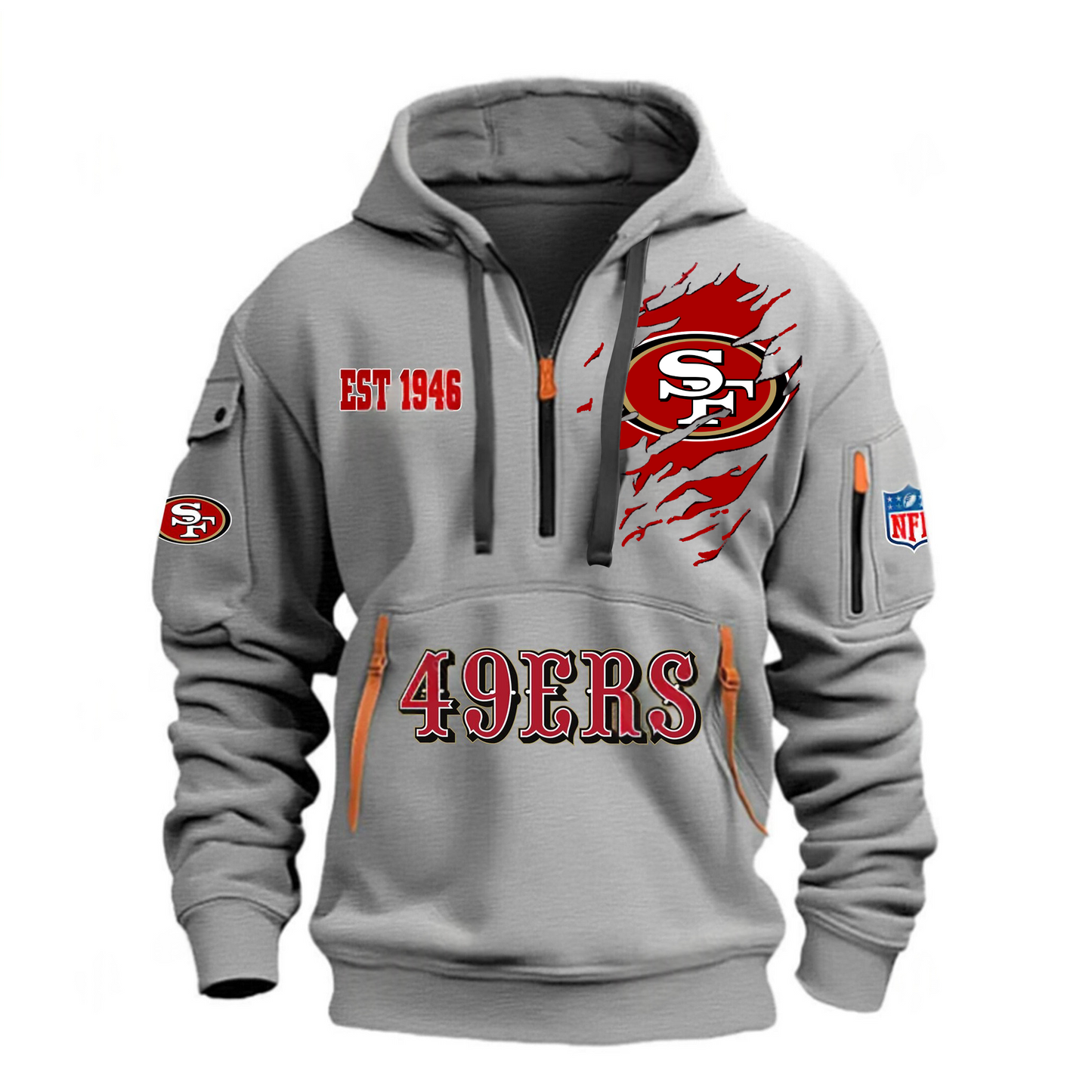 NFL x SF EST 1946 Half Zipper Hoodie HLP HLPHUONG