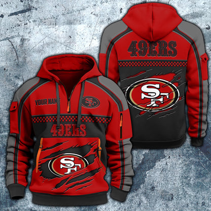 NFL x SF Personalized Half-zip Hoodie HLP