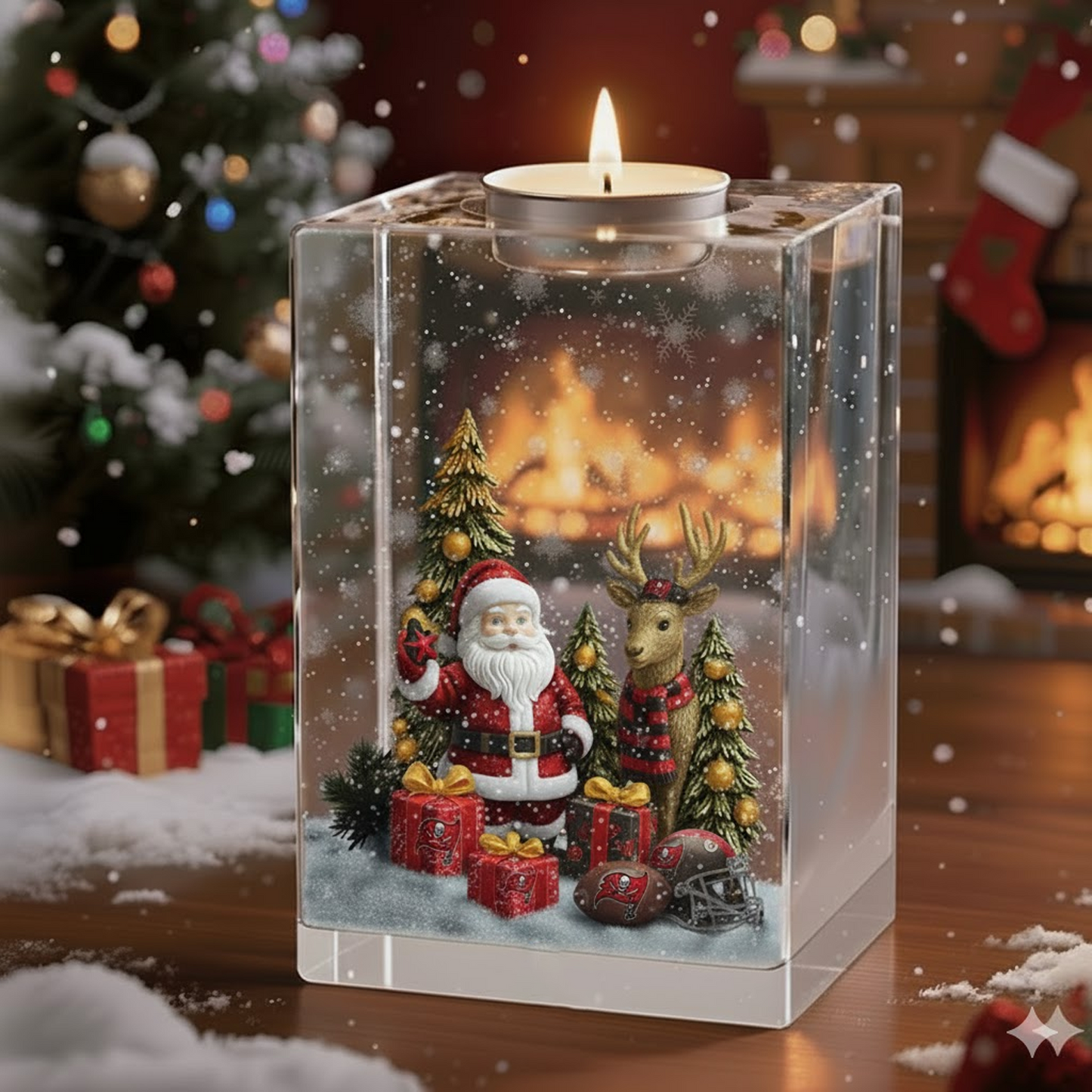 NFL x TB Christmas Crystal Candle Holder V1 NAK NHT