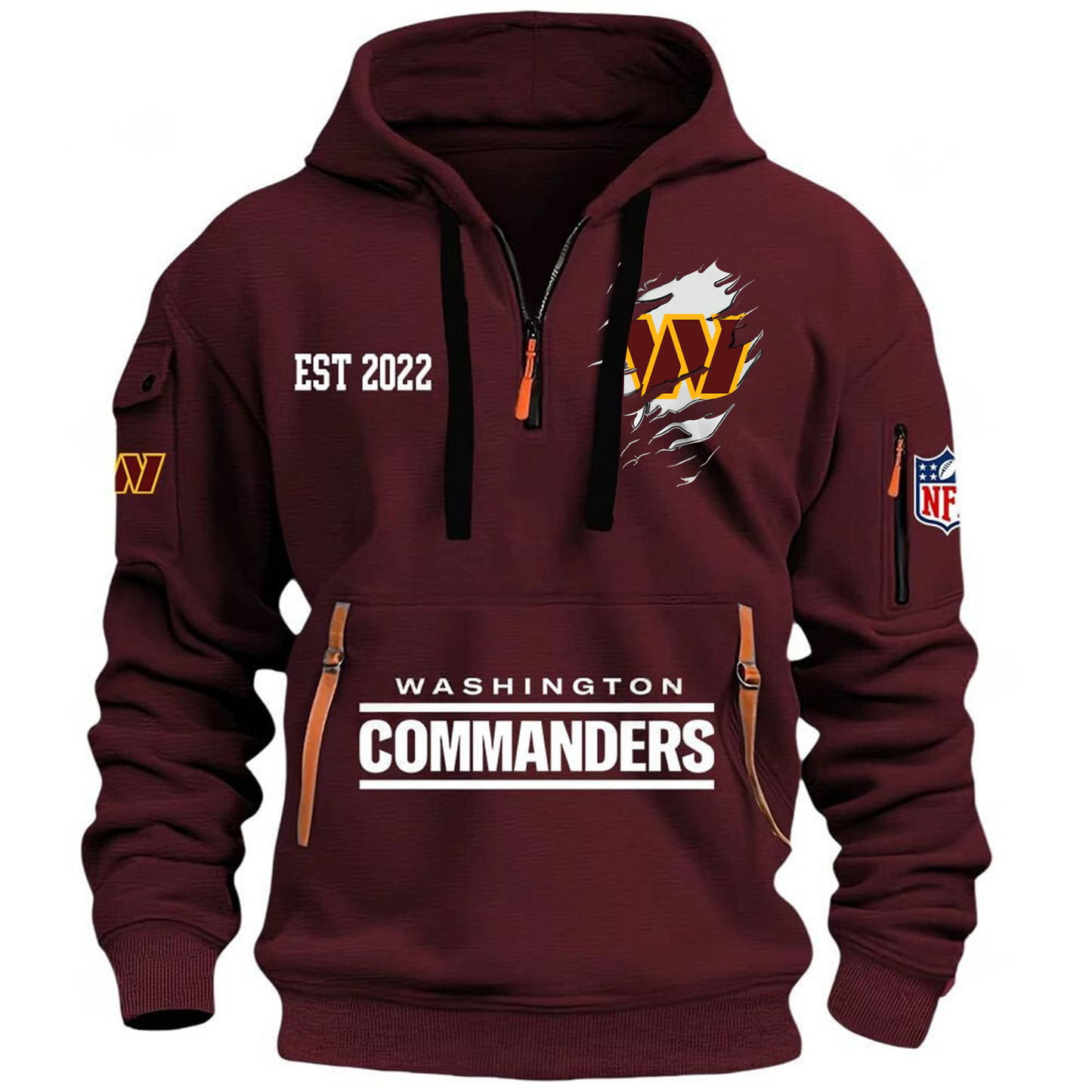 NFL x WAS EST 2022 Half Zipper Hoodie HLP HLPHUONG