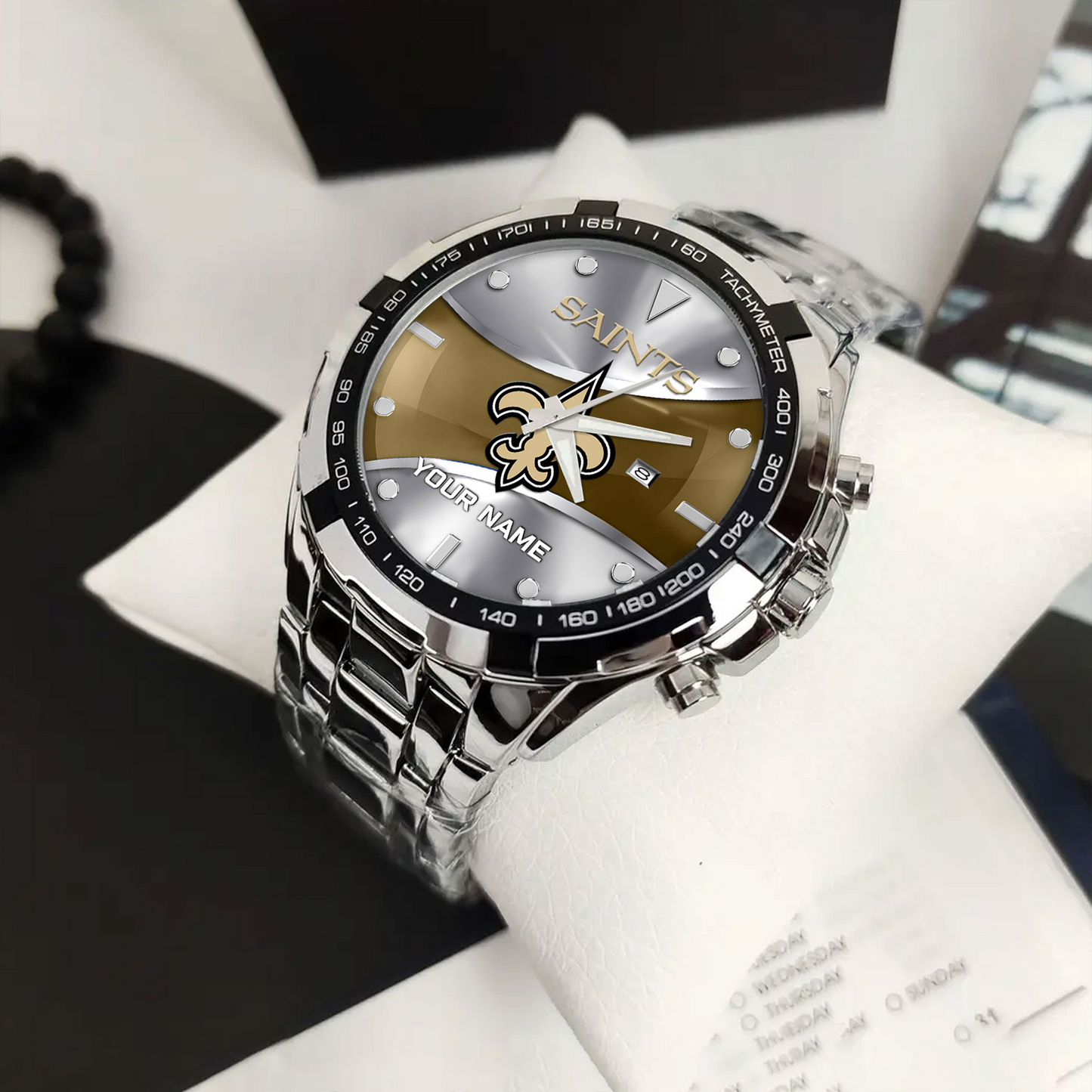 NO x NFL Alloy Men Quartz Watch - Custom Name DATND TANTD