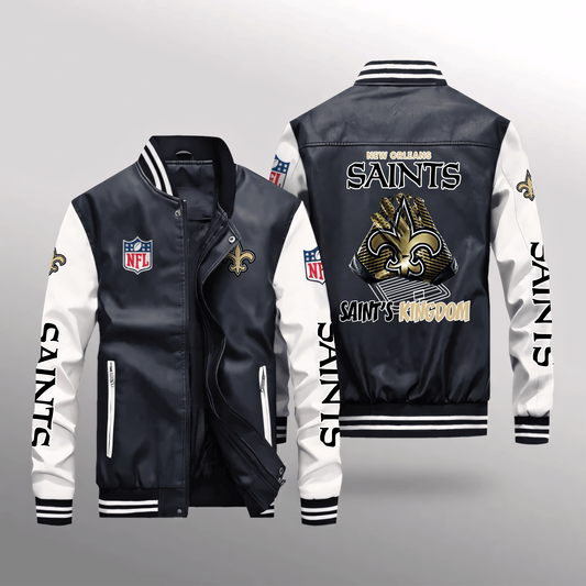 NO x NFL Leather Bomber Jacket DATND TANTD
