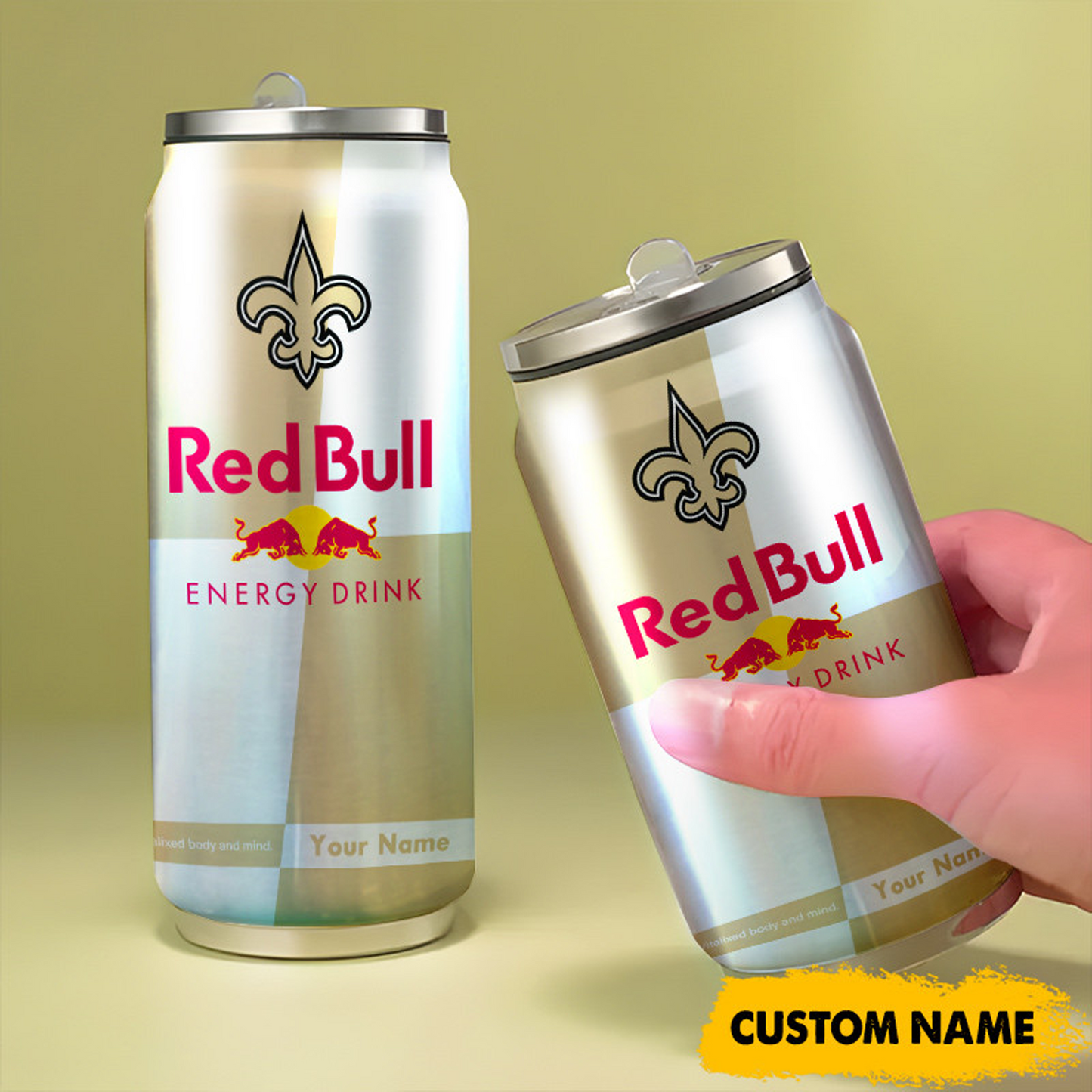 NO x NFL Mix RedB Drink Can Tumbler Custom Any Name DATND TANTD