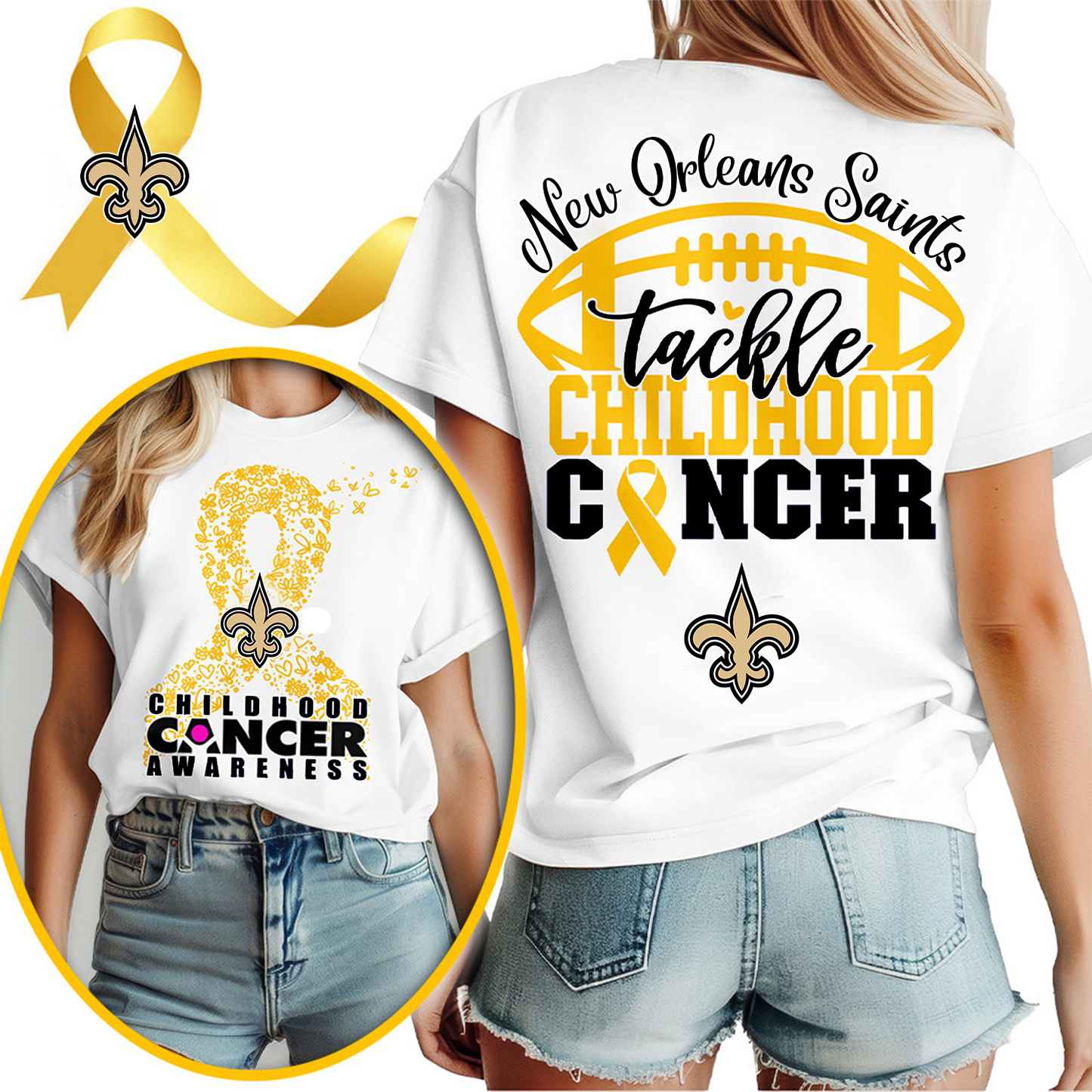 NO X NFL Premium Childhood Cancer Awareness Month 3D Shirt DatND ThuongNH