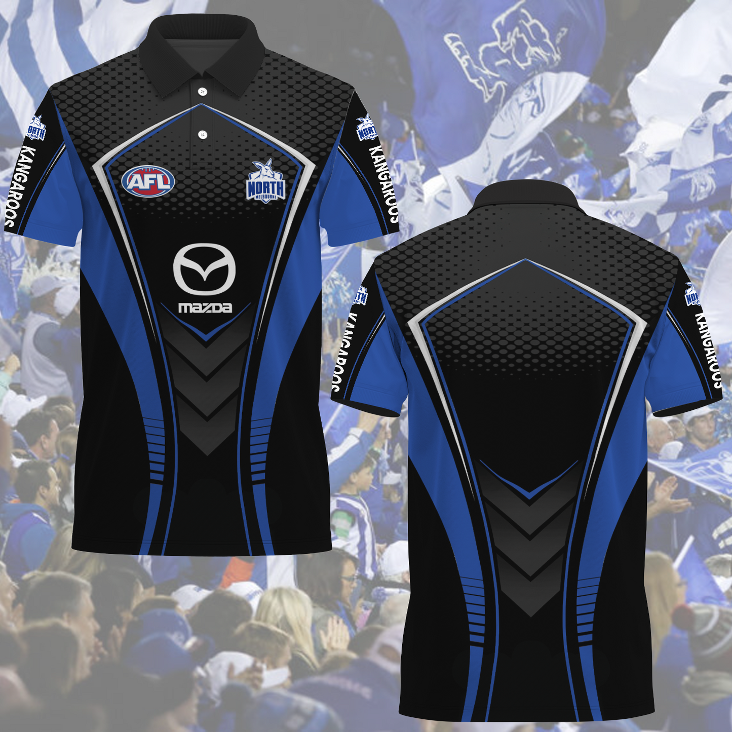 North Melbourne AFL 2025 Polo Shirt TM NTA V4