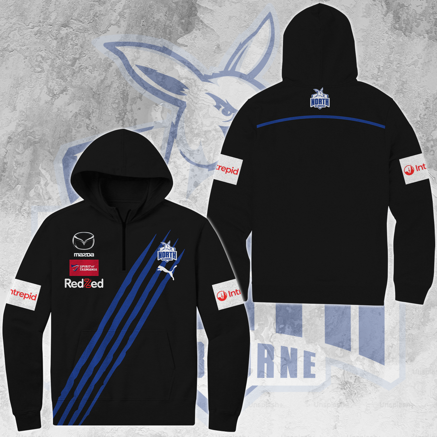 North Melbourne Football Club AFL Kangaroos Limited Edition Quarter Zip Hoodie TM V2