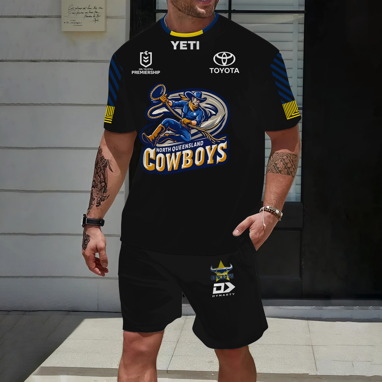 North Queensland Cowboys NRL 2025 Special Edition Set T-Shirt and Shorts TM NTA V20