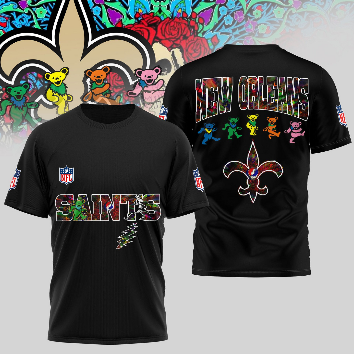 NOS Premium NFL Dancing Bear T-Shirt DDT HLPHUONG