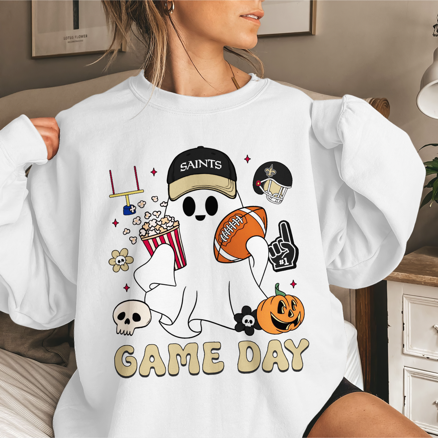 NOS Game Day Football Ghost Sweatshirt DDT NTL