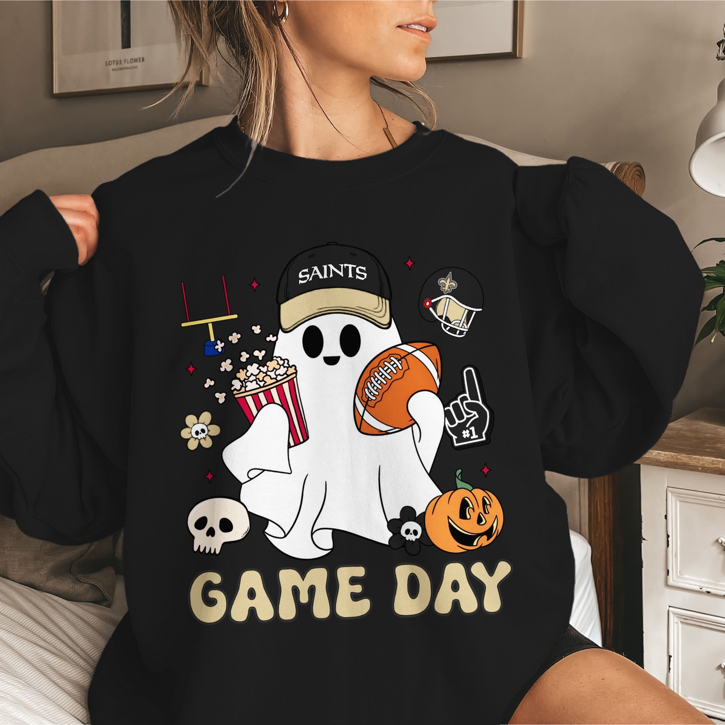 NOS Game Day Football Ghost Sweatshirt DDT NTL