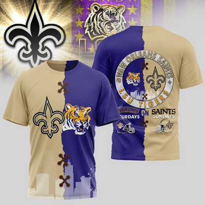 NOS Premium NFL x NCAA 3D T-shirt DDT NTL