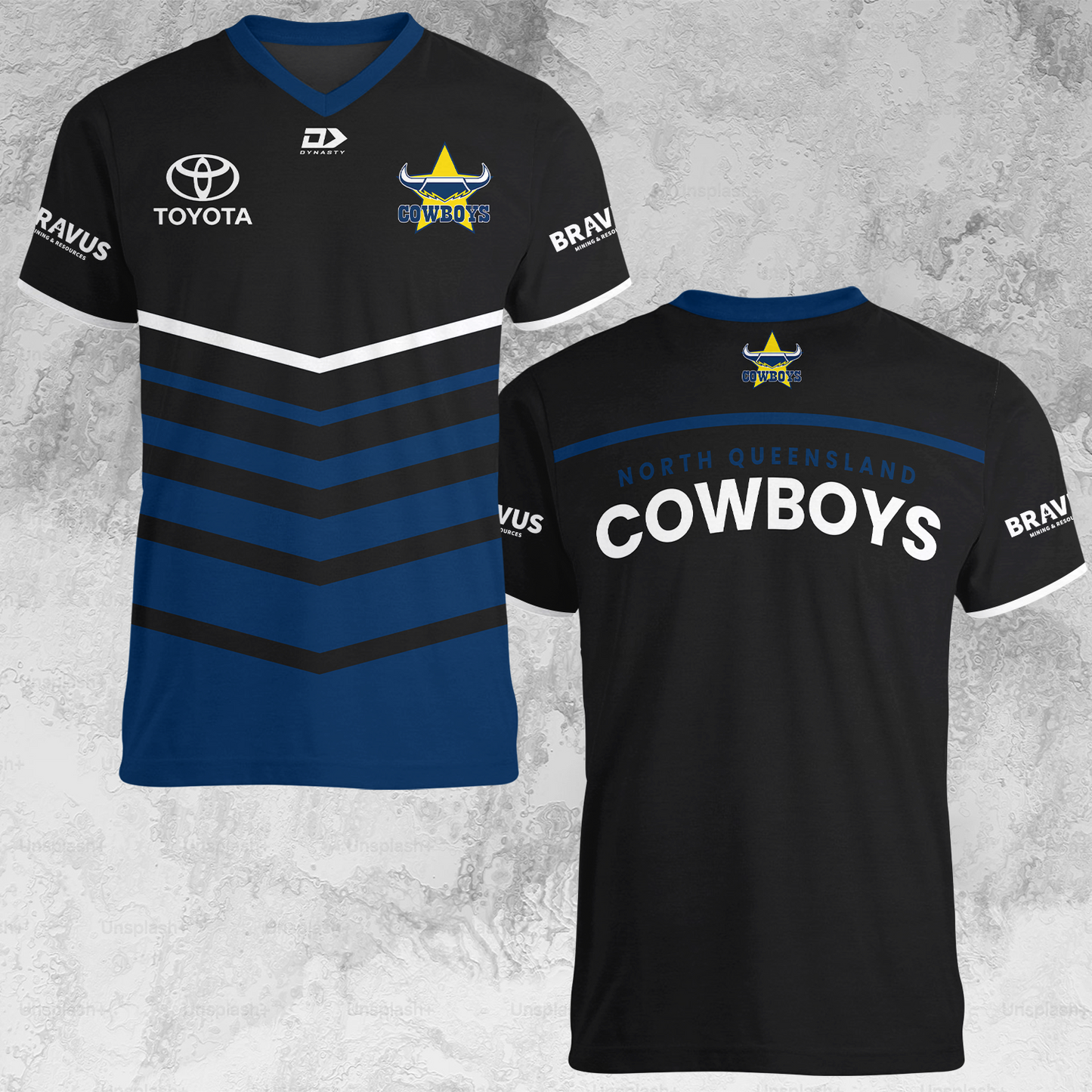 NQ Cowboys 2 NRL 2025 Limited Edition V-neck T-Shirt TM NTA V1