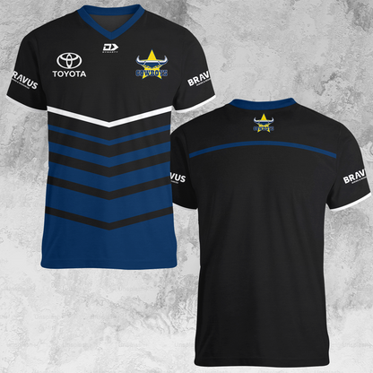 NQ Cowboys 3 NRL 2025 Limited Edition V-neck T-Shirt TM NTA V1
