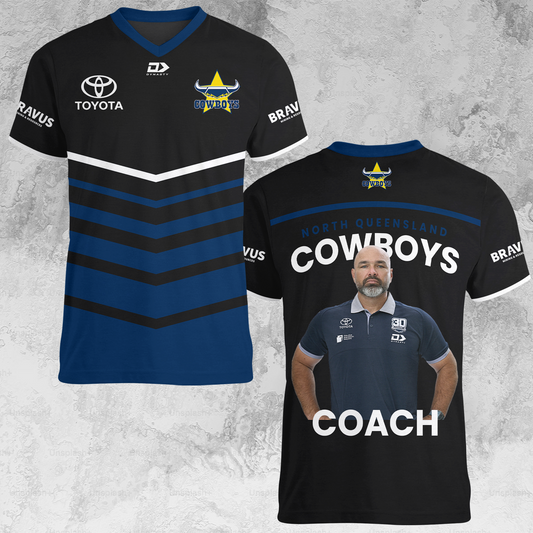 NQ Cowboys 5 NRL 2025 Limited Edition V-neck T-Shirt TM NTA V1