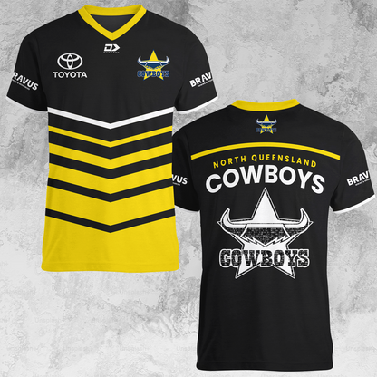 NQ Cowboys 7 NRL 2025 Limited Edition V-neck T-Shirt TM NTA V1