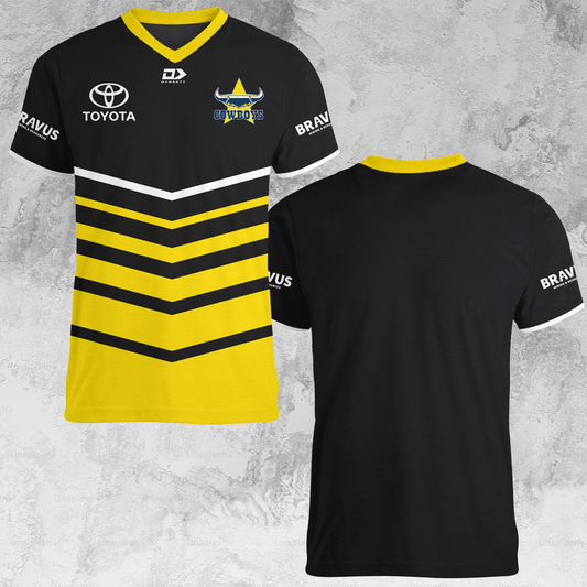 NQ Cowboys 9 NRL 2025 Limited Edition V-neck T-Shirt TM NTA V1