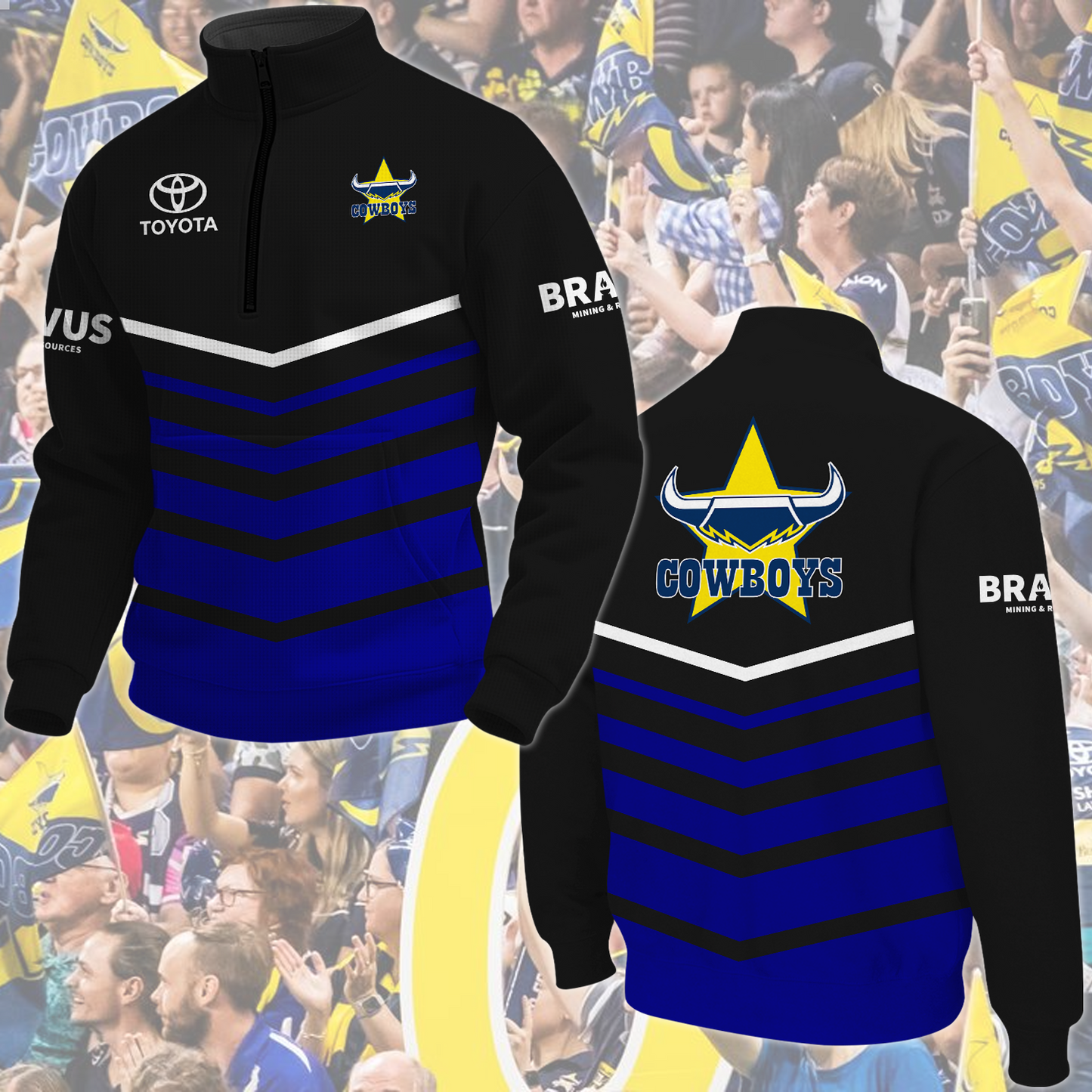 NQ Cowboys NRL 2025 New Hoodie TM NTA V1