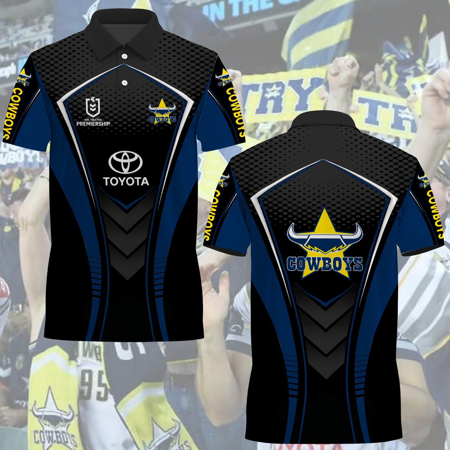NQ Cowboys NRL 2025 Polo Shirt TM NTA V1