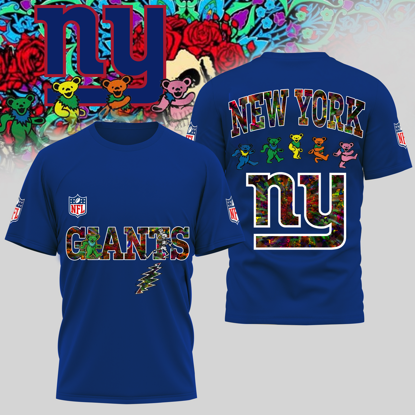 NYG Premium NFL Dancing Bear T-Shirt DDT HLPHUONG